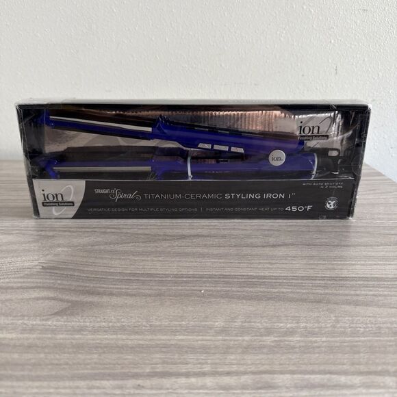 Ion Straight and Spiral Styling Titanium Flat Iron, 1 Inch - Picture 1 of 8